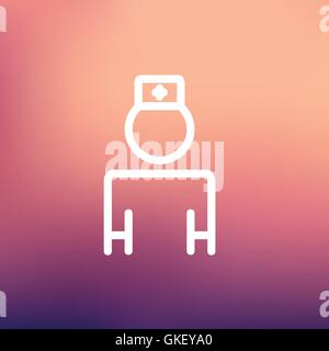 Krankenschwester dünne Liniensymbol Stock Vektor