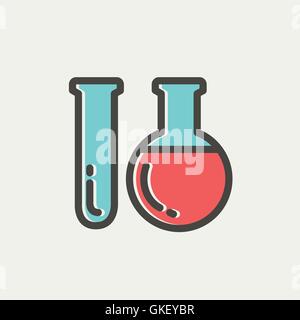 Reagenzglas dünne Liniensymbol Stock Vektor