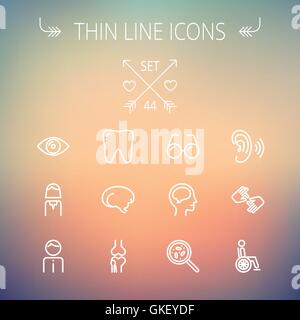 Medizin-dünne Linie-Icon-set Stock Vektor