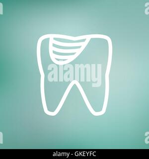 Zahn Karies dünne Liniensymbol Stock Vektor