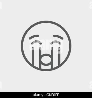 Schreien laut dünne Liniensymbol Stock Vektor