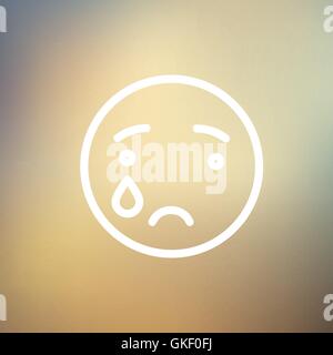 Dünne Liniensymbol zu weinen Stock Vektor