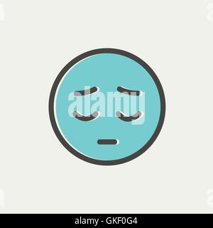 Müde Gesichtssymbol dünne Linie Stock Vektor