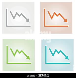 abnehmende Grafik-Symbole Stock Vektor