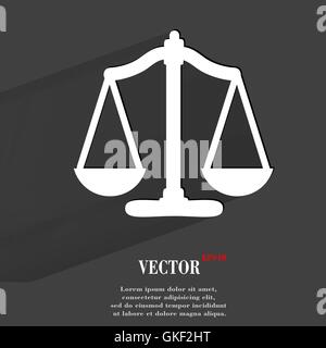 Waage Gleichgewicht. Flache moderne Web-Taste mit langen Schatten und Platz für Ihren text Stock Vektor