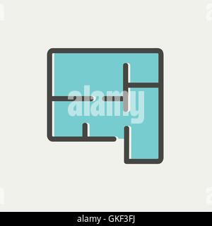 Dünne Linie Haussymbol Infografik Stock Vektor