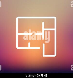 Dünne Linie Haussymbol Infografik Stock Vektor