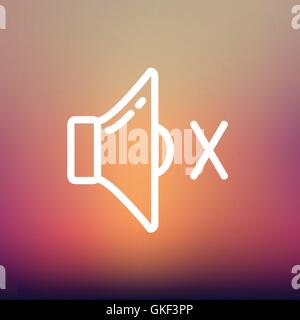 Stumme Lautsprechersymbol dünne Linie Stock Vektor