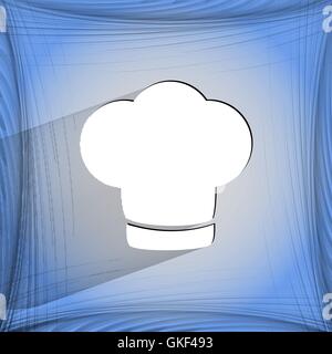 Koch-Kappe. Kochen. Flache moderne Web-Taste auf einem flachen geometrischen abstrakten Hintergrund Stock Vektor