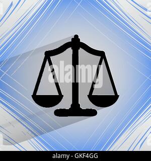 Waage Gleichgewicht. Flache moderne Web-Taste auf einem flachen geometrischen abstrakten Hintergrund Stock Vektor