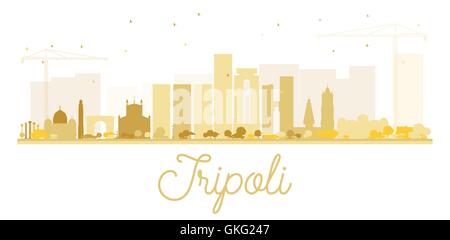 Tripoli City Skyline goldene Silhouette. Vektor-Illustration. Stock Vektor