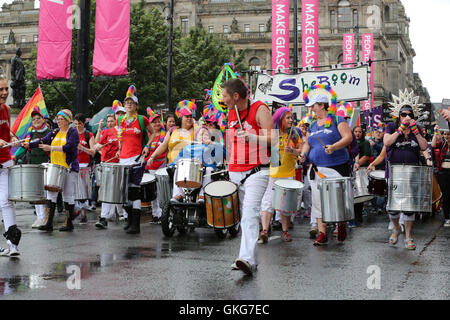 Glasgow Gay Pride 2016 Parade durch die Innenstadt Stockfoto