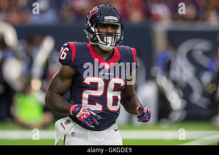 Houston, Texas, USA. 20. August 2016. Houston Texans laufen wieder Lamar Miller (26) im 1. Quartal ein NFL Preseason Spiel zwischen Houston Texans und den New Orleans Saints NRG-Stadion in Houston, TX am 20. August 2016. Bildnachweis: Trask Smith/ZUMA Draht/Alamy Live-Nachrichten Stockfoto