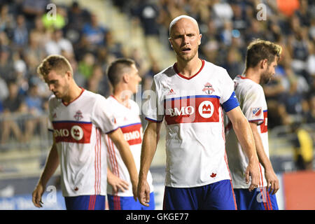 Chester, Pennsylvania, USA. 20. August 2016. Toronto FC-Spieler, MICHAEL BRADLEY (4) im Kampf gegen die Philadelphia Union während des Spiels statt Talen-Energie-Stadion in Chester Pa Credit: Ricky Fitchett/ZUMA Draht/Alamy Live News Stockfoto