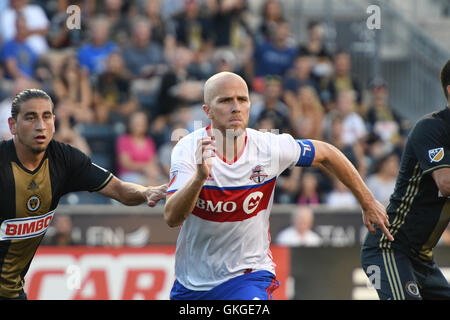 Chester, Pennsylvania, USA. 20. August 2016. Toronto FC-Spieler, MICHAEL BRADLEY (4) im Kampf gegen die Philadelphia Union während des Spiels statt Talen-Energie-Stadion in Chester Pa Credit: Ricky Fitchett/ZUMA Draht/Alamy Live News Stockfoto