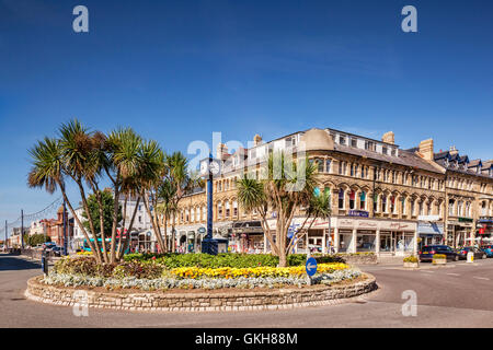 Das Zentrum von Llandudno, Kreuzung von Gloddaeth und Mostyn Straßen, Conwy, Wales, UK. Stockfoto