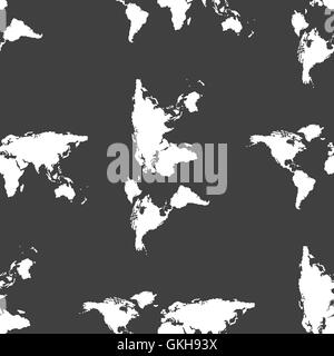Welt Karte Web-Symbol. flaches Design. Graue Musterdesign. Stock Vektor