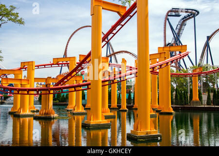 Schrecklichen Fahrt in Cedar Point Stockfoto