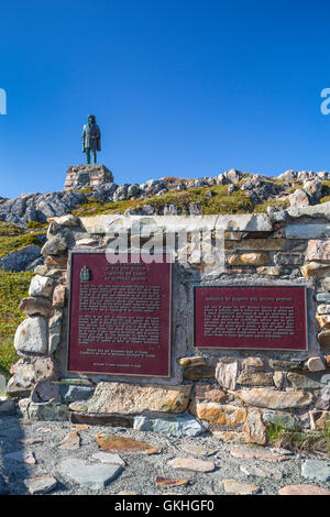 Das John Cabot 1497 historischen Landung Website Denkmal am Kap Bonavista, Neufundland und Labrador, Kanada. Stockfoto