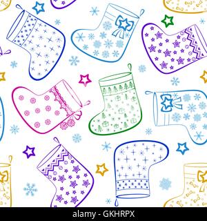 Weihnachtsstrümpfe, nahtlose Stock Vektor