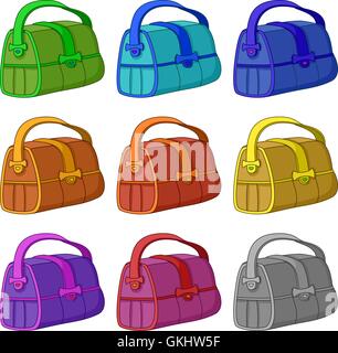 Ledertasche, set Stock Vektor