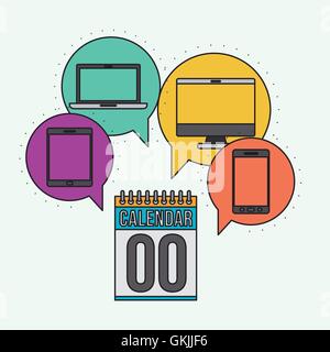 Elektronische Geräte Netzwerkkommunikation Stock Vektor