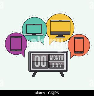 Elektronische Geräte Netzwerkkommunikation Stock Vektor