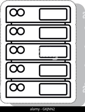 Tower Server isoliert Computersymbol Stock Vektor