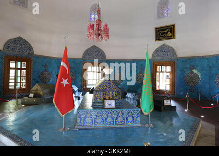 Grab des fünften osmanischen Sultans, wurde Mehmed I. Mausoleum im Jahre 1421, befindet sich auf der Ostseite der Bursa gebaut. Stockfoto