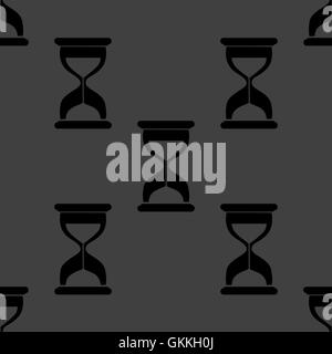 Sand Uhr Glas-Timer-Web-Symbol. flaches Design. Graue Musterdesign. Stock Vektor