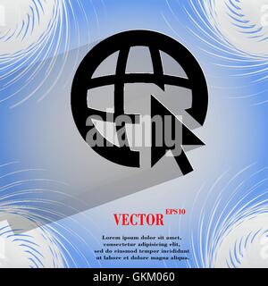 Globus. Wohnung Modernes Webdesign auf einem flachen geometrischen abstrakten Hintergrund Stock Vektor