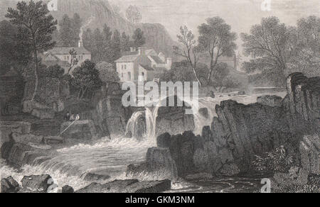 Betws-y-Coed, Caernarfonshire, Wales, durch Henry Gastineau. Snowdonia, 1835 Stockfoto