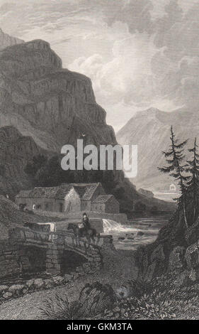 Ansicht in Beddgelert Vale, Caernarfonshire von Henry Gastineau. Snowdonia, 1835 Stockfoto