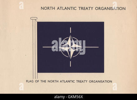 NORDATLANTIK-VERTRAGS ORGANISATION FLAGGE. NATO, Vintage print 1958 Stockfoto