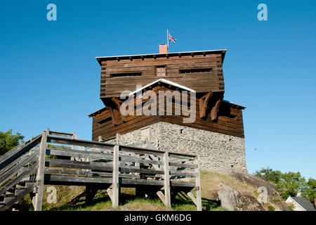 Historischen Petit Sault Blockhaus - Edmundston - New Brunswick Stockfoto