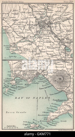 Umgebung von Rom & Naples. Italien. Bartholomäus, 1904 Antike Landkarte Stockfoto