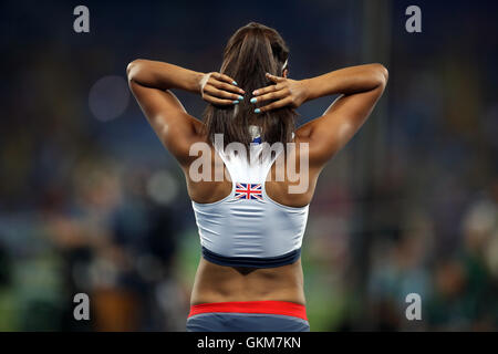 Großbritanniens Morgan See während der Frauen Hochsprung Finale im Olympiastadion am fünfzehnten Tag der Olympischen Spiele in Rio, Brasilien. Stockfoto