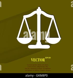 Waage Gleichgewicht. Flache moderne Web-Taste mit langen Schatten und Platz für Ihren text Stock Vektor