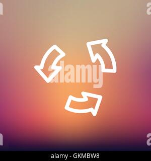 Replay-dünne Linie-Symbol Stock Vektor