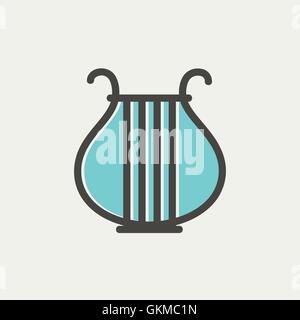 Lyra dünne Liniensymbol Stock Vektor