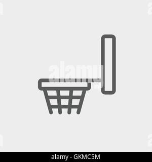 Basketball Hoop dünne Liniensymbol Stock Vektor