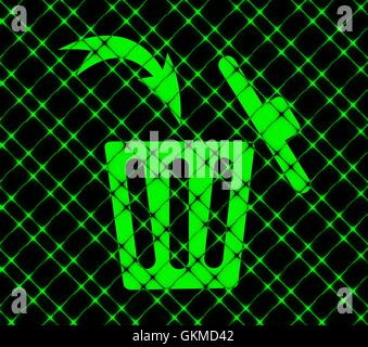 Papierkorb. Flache moderne Web-Taste und Platz für Ihren Text. Stock Vektor