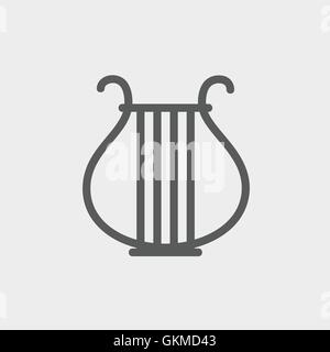 Lyra dünne Liniensymbol Stock Vektor
