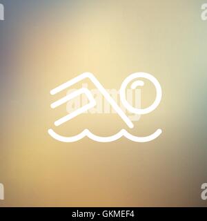 Strand-Wave-dünne Linie-Ikone Stock Vektor