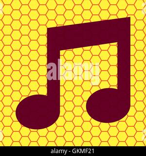 Musiknote. Flache moderne Web-Taste und Platz für Ihren Text. Stock Vektor