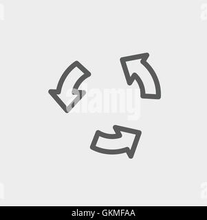 Replay-dünne Linie-Symbol Stock Vektor