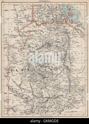 HABESH oder ABESSINIEN. Tigre Amhara Shoa Godjamin. Äthiopien. JOHNSTON, 1903 Karte Stockfoto