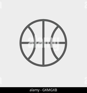 Basketball Ball dünne Liniensymbol Stock Vektor