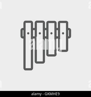 Vibraphon dünne Liniensymbol Stock Vektor