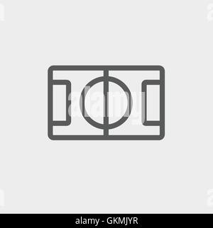 Basketball Court dünne Liniensymbol Stock Vektor